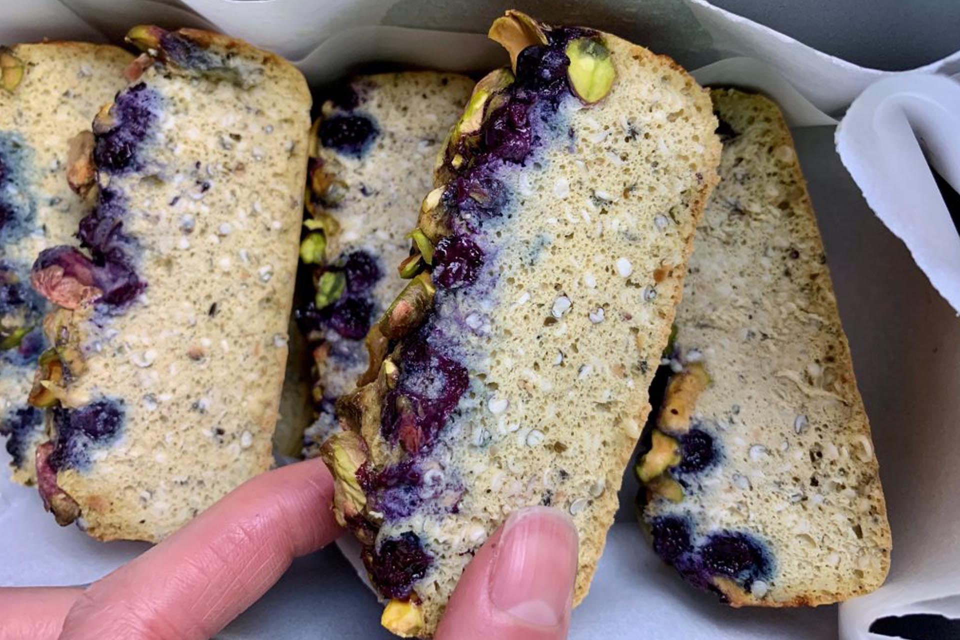 Lemon Blueberry Pistachio Hemp Bread
