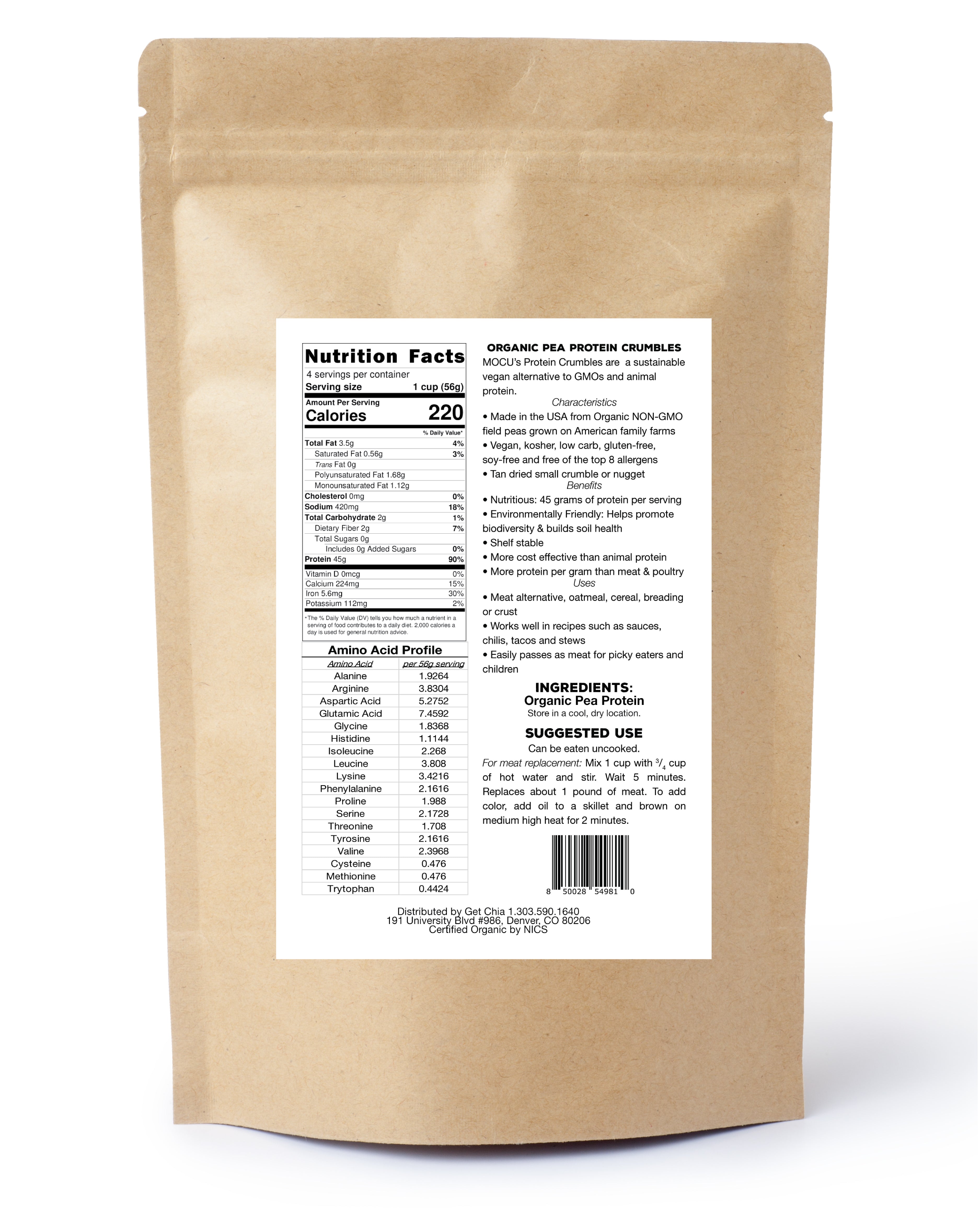 Organic Pea Protein Crumbles